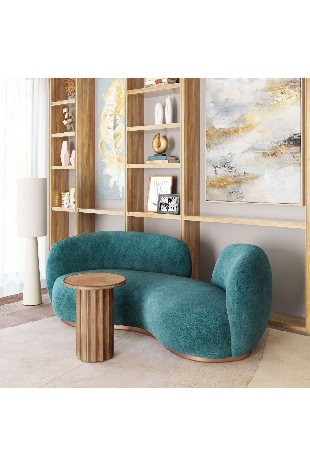   Burl Veneer Round Side Table | Oroa.com