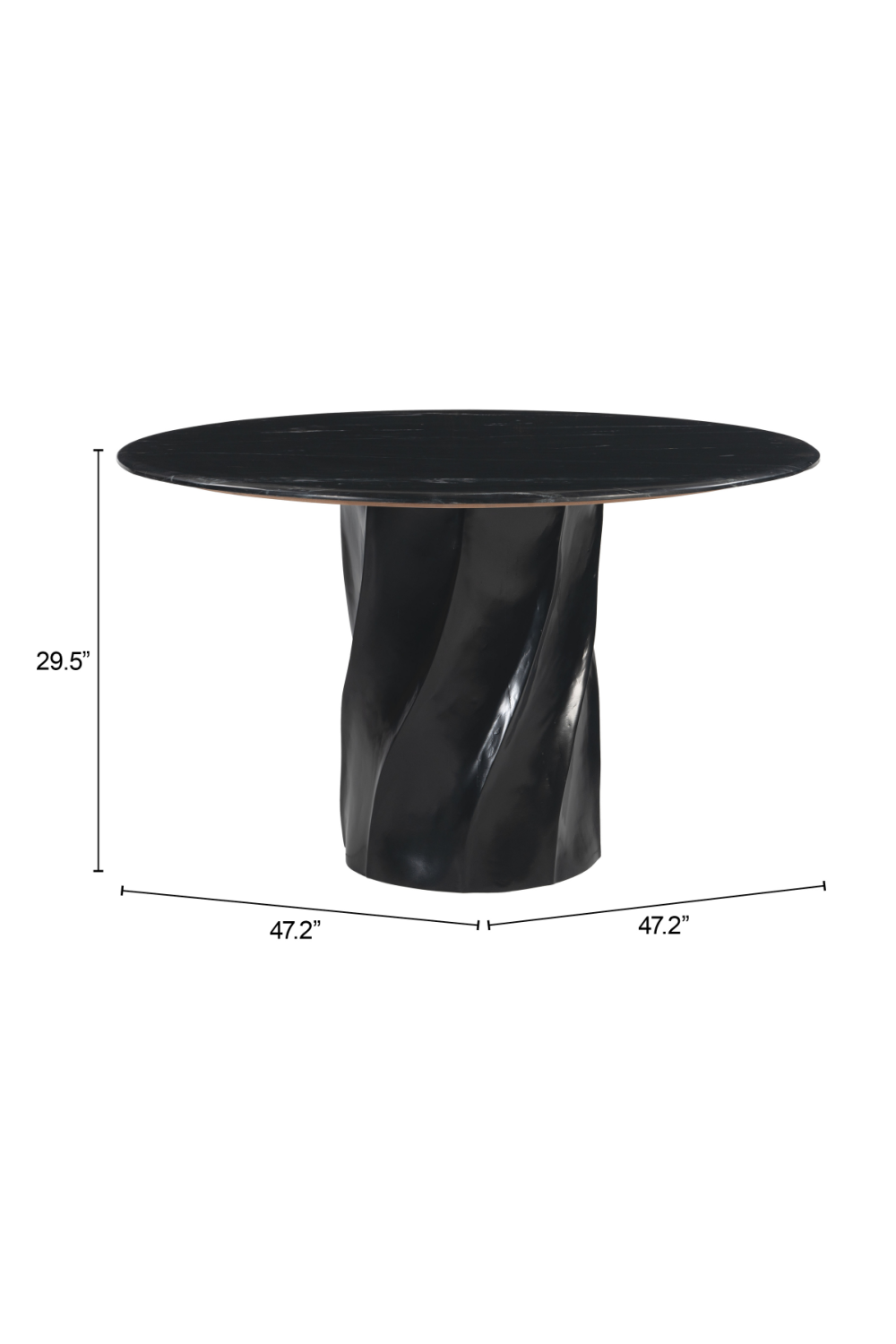   Black Wooden Round Dining Table | Oroa.com