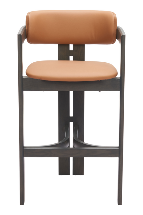   Wood Framed Brown Bar Stool | Oroa.com