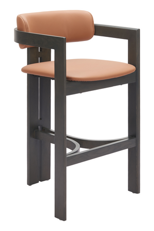   Wood Framed Brown Bar Stool | Oroa.com