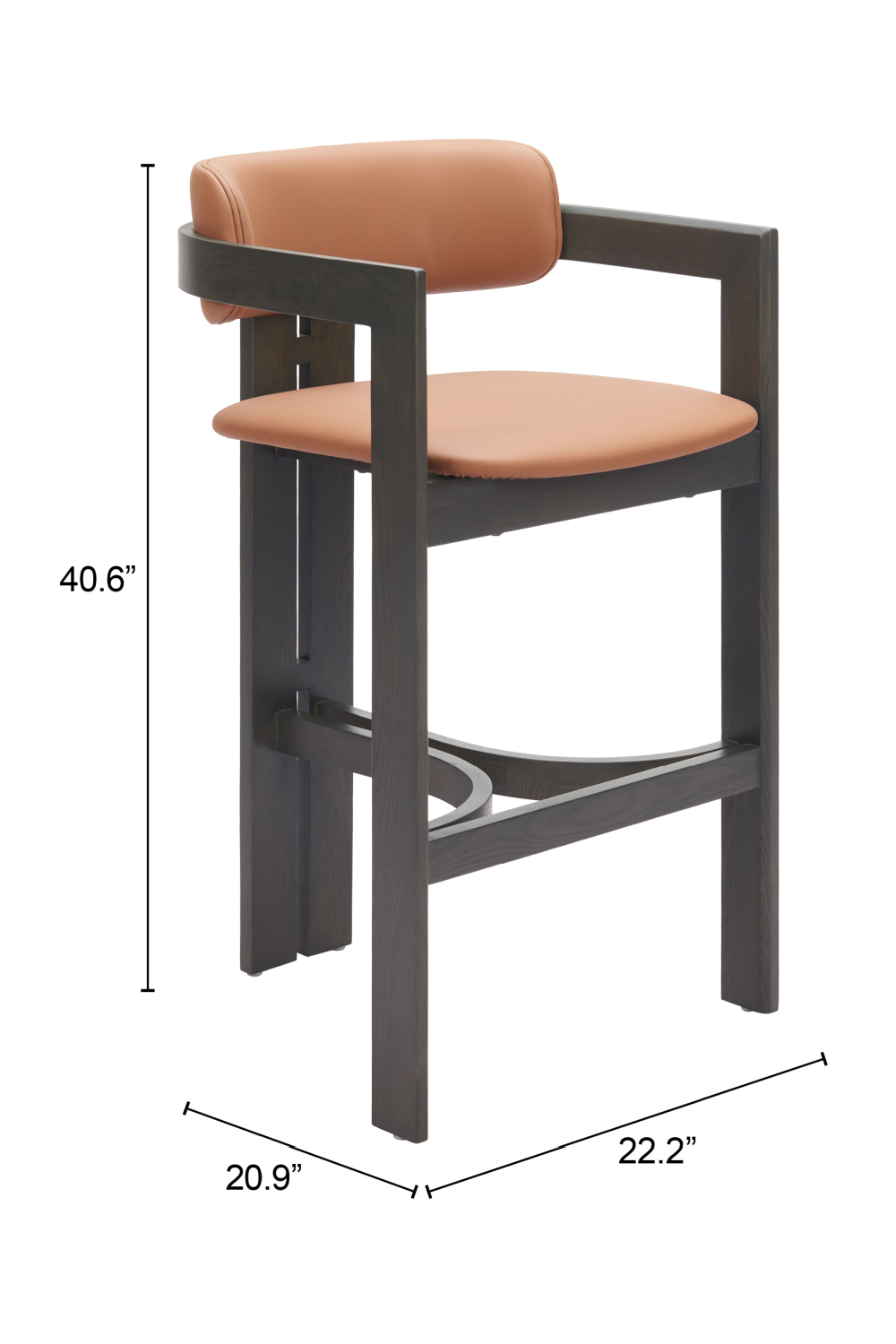   Wood Framed Brown Bar Stool | Oroa.com