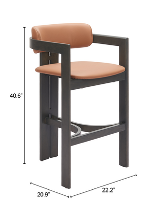   Wood Framed Brown Bar Stool | Oroa.com