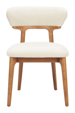   Wood Framed White Dining Chairs (2) | Oroa.com