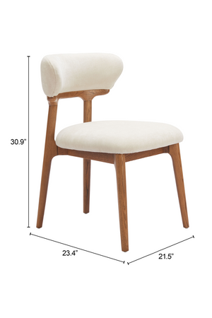   Wood Framed White Dining Chairs (2) | Oroa.com