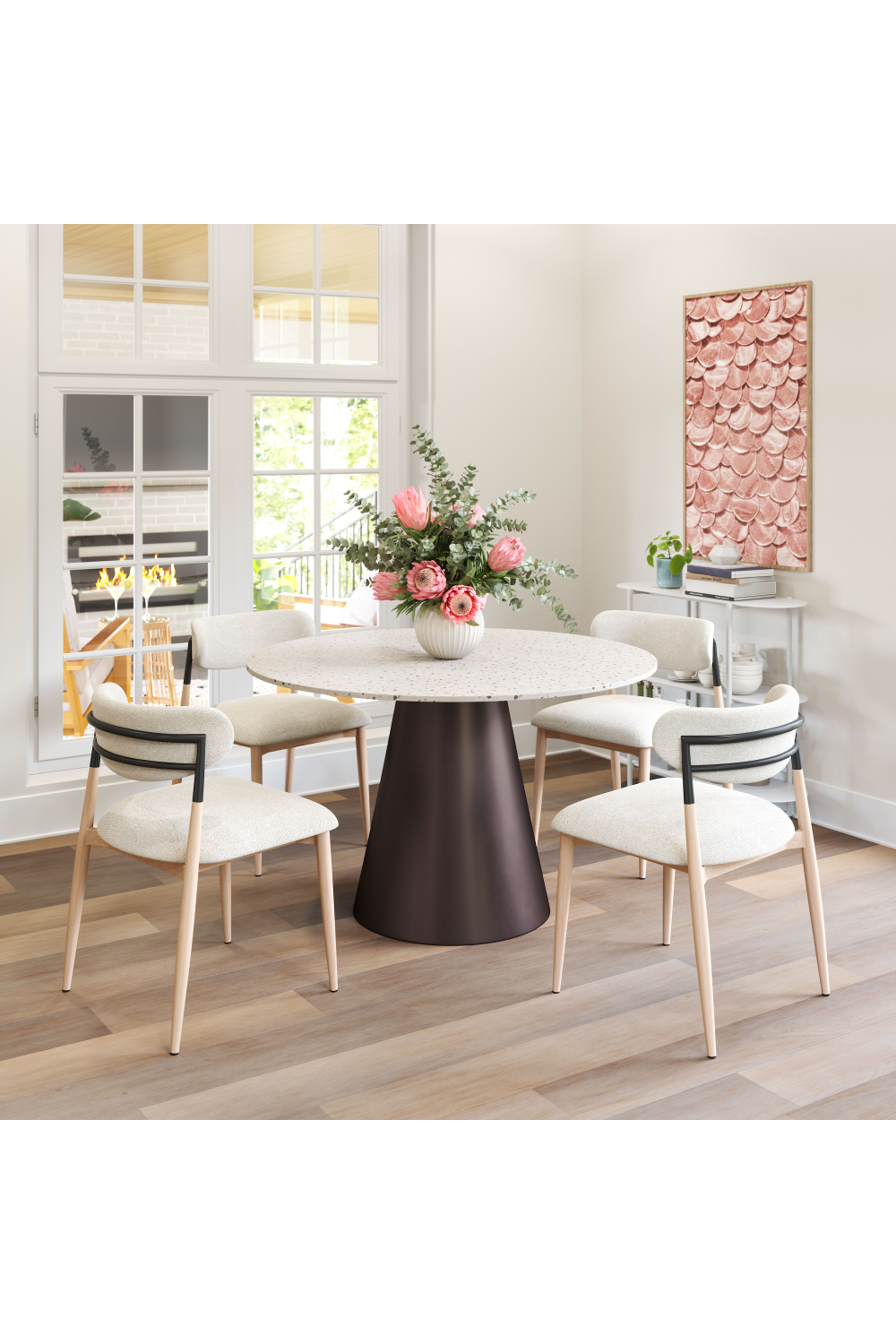   Gray Fabric Armless Dining Chairs (2) | Oroa.com