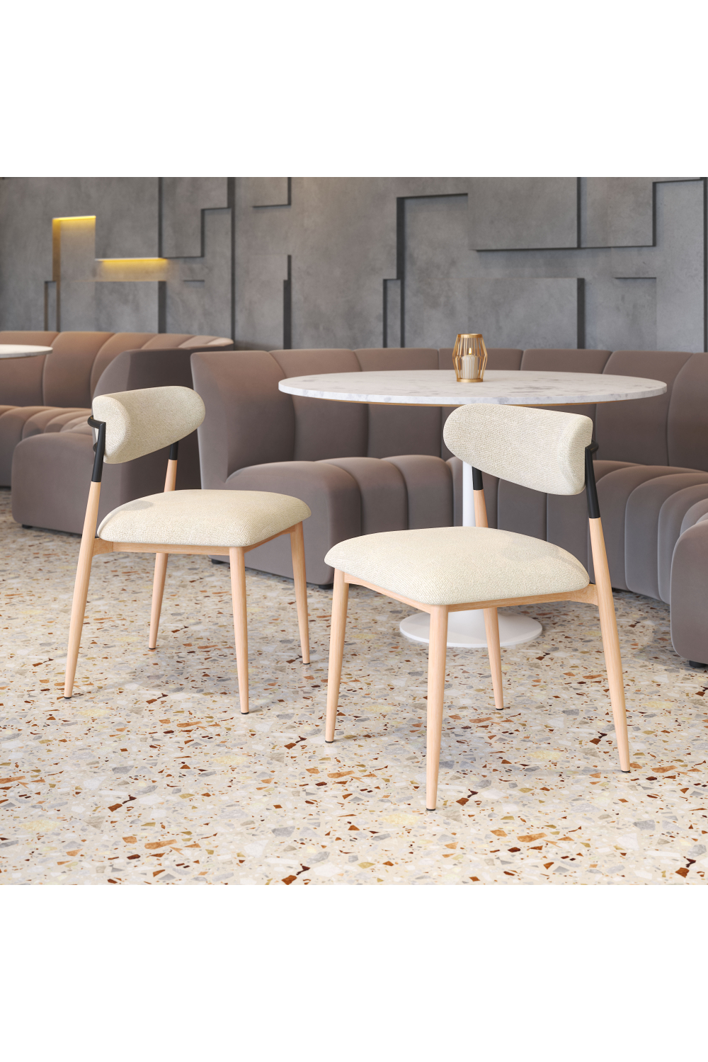   Gray Fabric Armless Dining Chairs (2) | Oroa.com