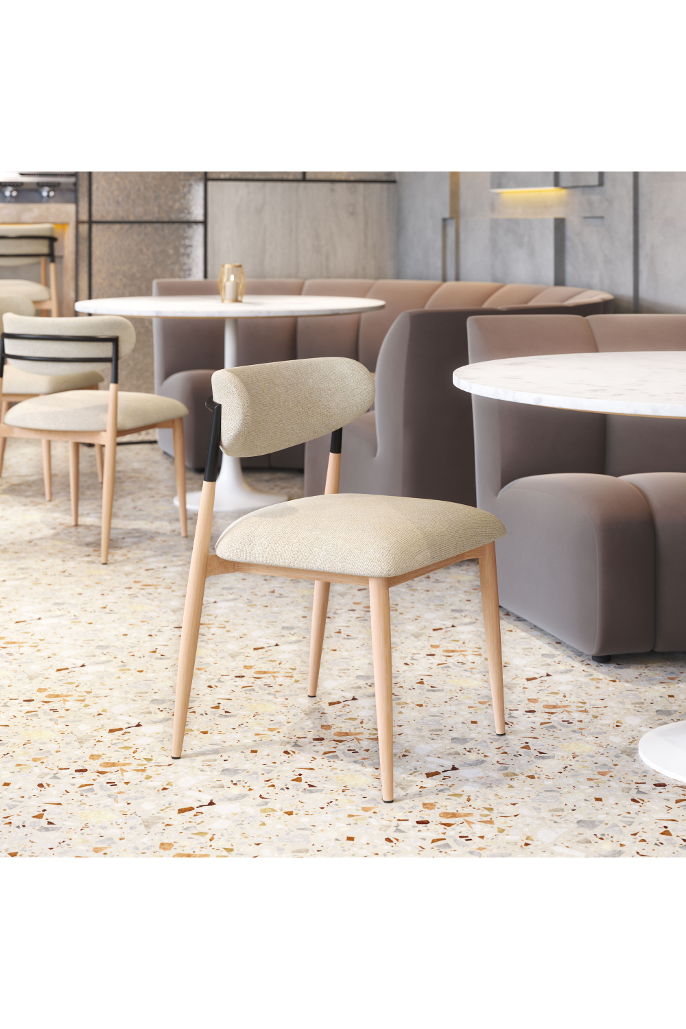   Gray Fabric Armless Dining Chairs (2) | Oroa.com