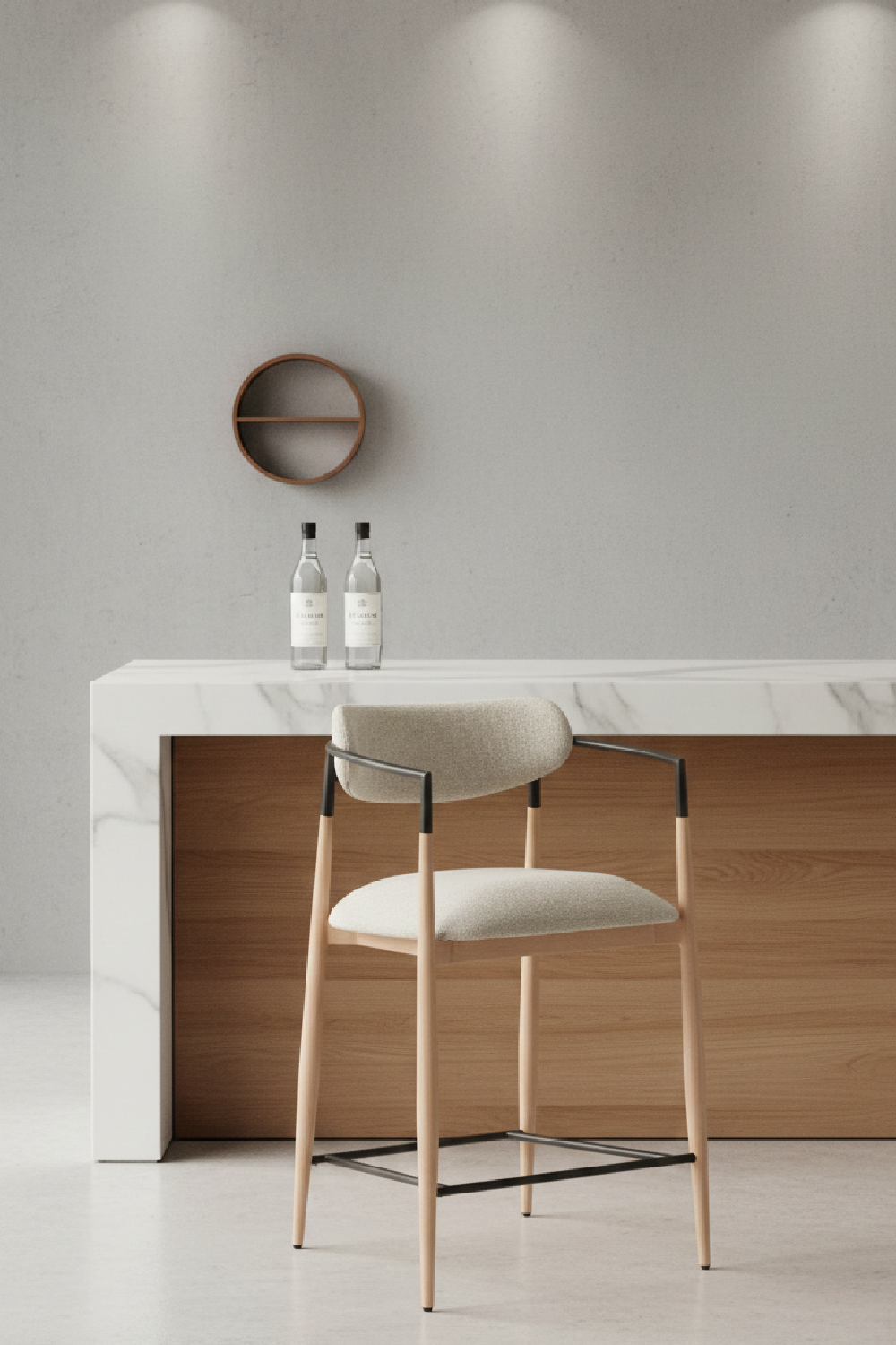   Gray Fabric Modern Counter Stool | Oroa.com