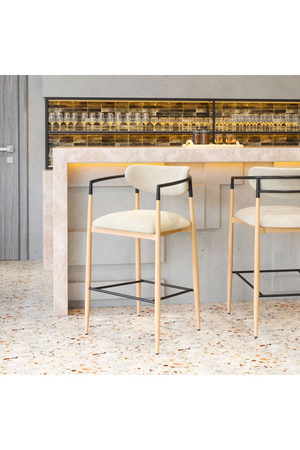   Gray Fabric Modern Bar Stool | Oroa.com