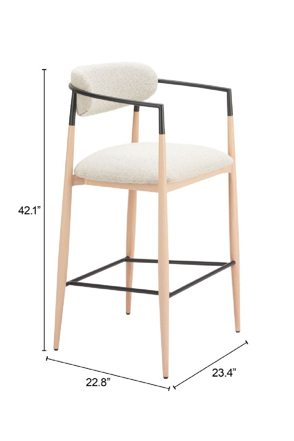   Gray Fabric Modern Bar Stool | Oroa.com
