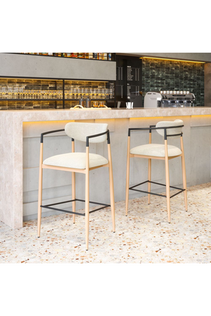   Gray Fabric Modern Bar Stool | Oroa.com