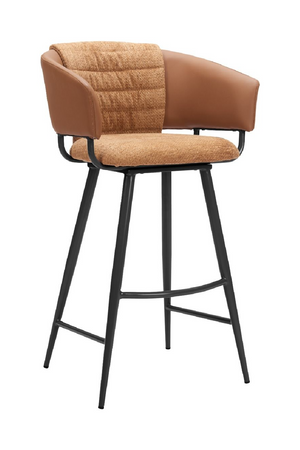   Brown Leather Bar Stools (2) | Oroa.com