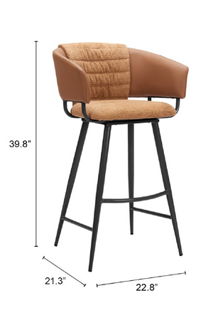   Brown Leather Bar Stools (2) | Oroa.com