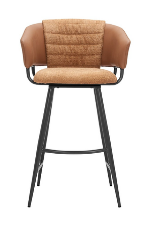   Brown Leather Bar Stools (2) | Oroa.com
