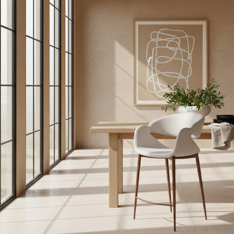   Beige Cut-Out Back Counter Stool | Oroa.com