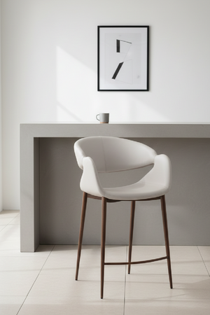   Beige Cut-Out Back Counter Stool | Oroa.com