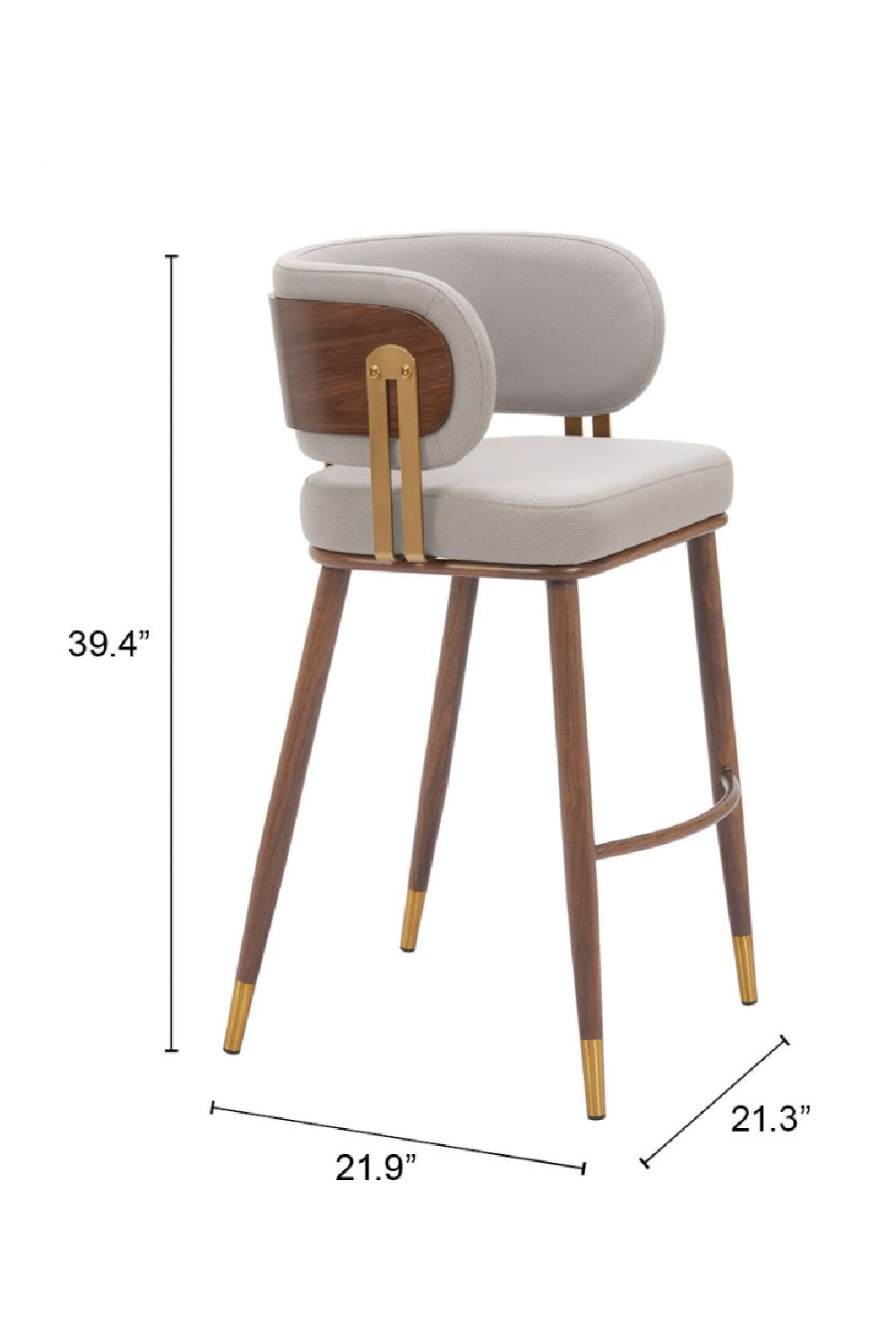   Beige Leather Bar Stool | Oroa.com