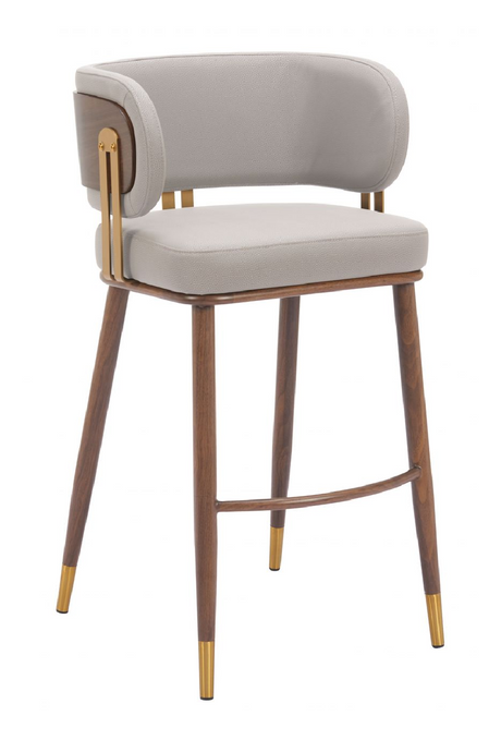   Beige Leather Bar Stool | Oroa.com