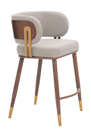   Beige Leather Counter Stool | Oroa.com