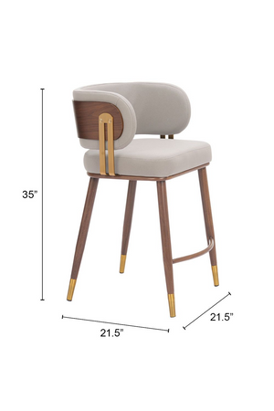   Beige Leather Counter Stool | Oroa.com