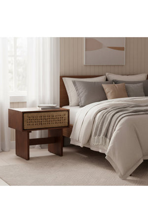  Woven Jute 1-Drawer Nightstand | Oroa.com
