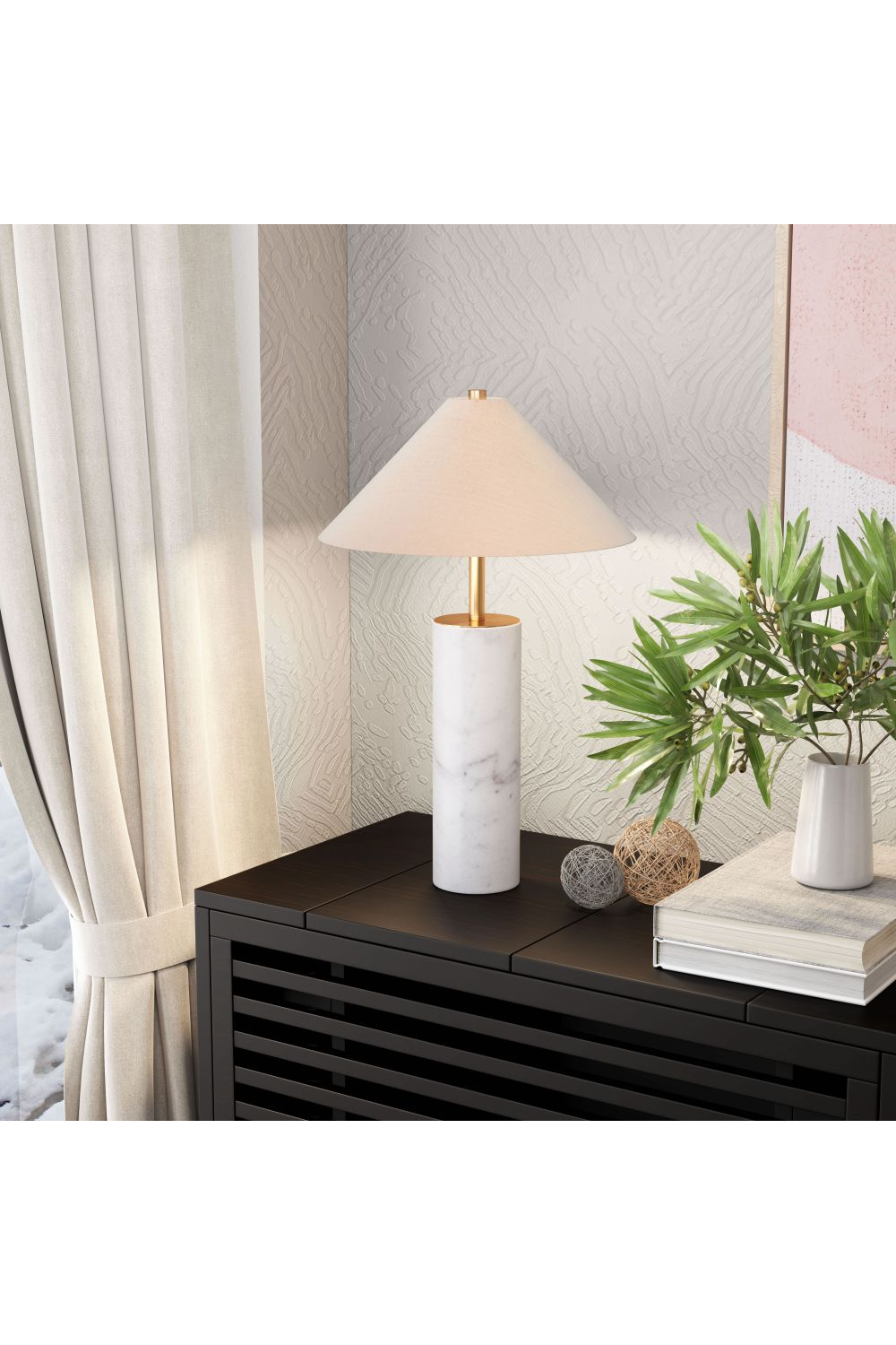   Beige Marble Base Table Lamp | Oroa.com