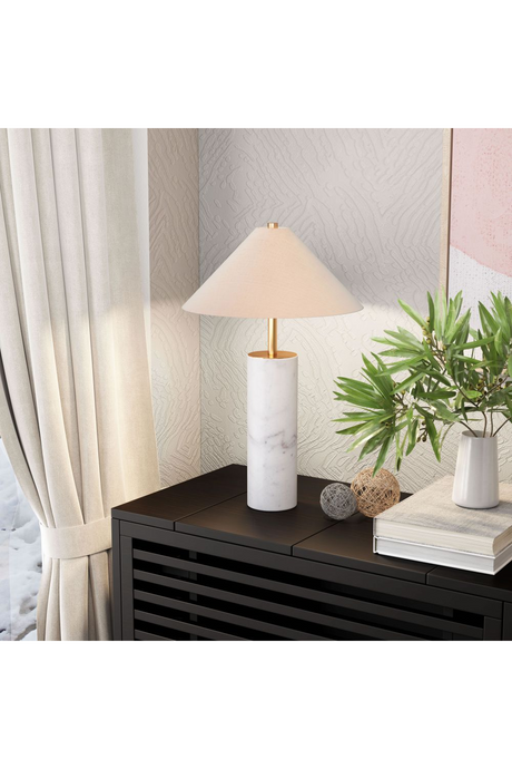   Beige Marble Base Table Lamp | Oroa.com