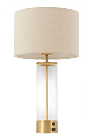   Beige Drum Shade Table Lamp | Oroa.com