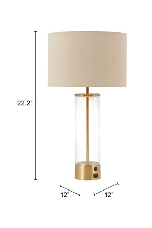   Beige Drum Shade Table Lamp | Oroa.com