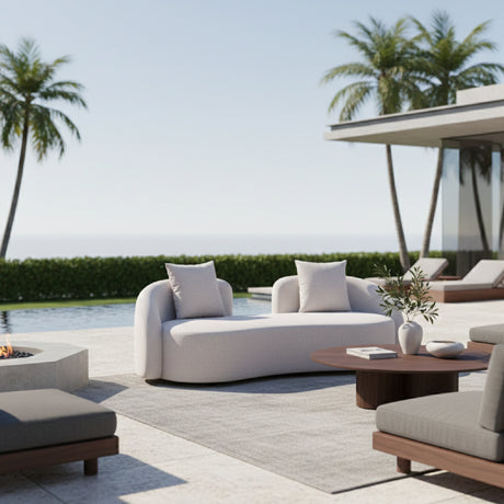   Beige Freeform Outdoor Loveseat | Oroa.com