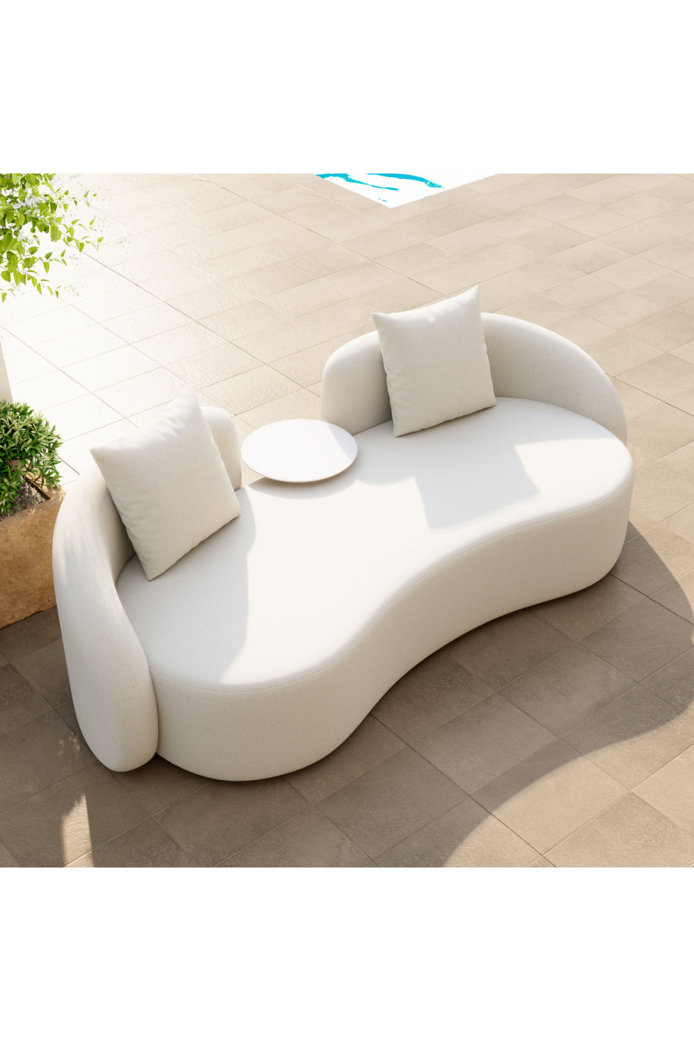   Beige Freeform Outdoor Loveseat | Oroa.com