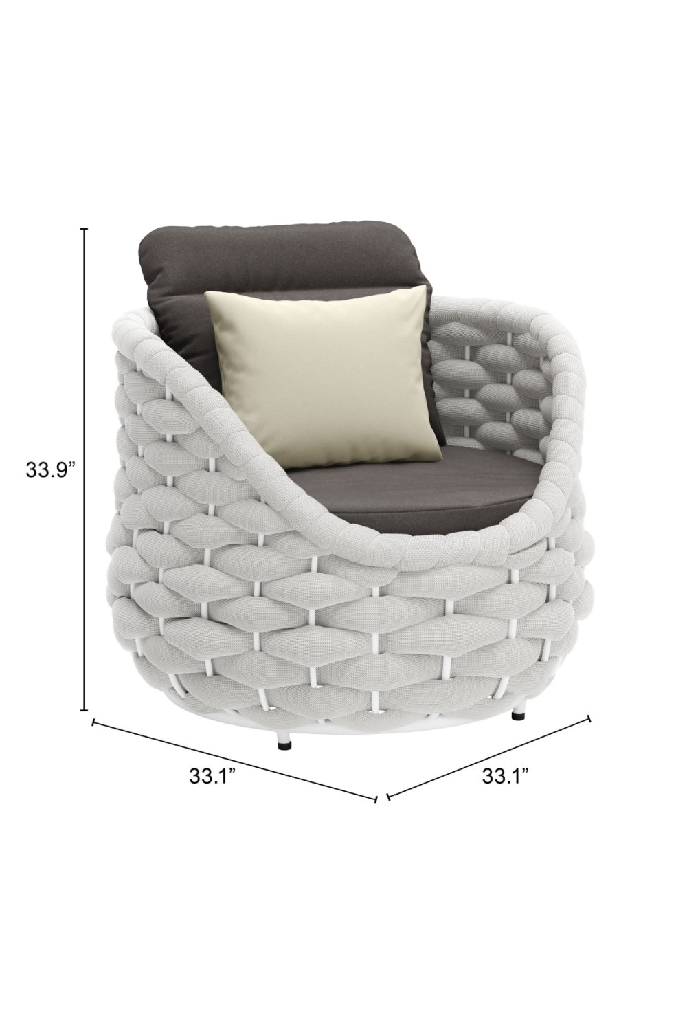   Gray Padded Outdoor Accent Chair | Oroa.com