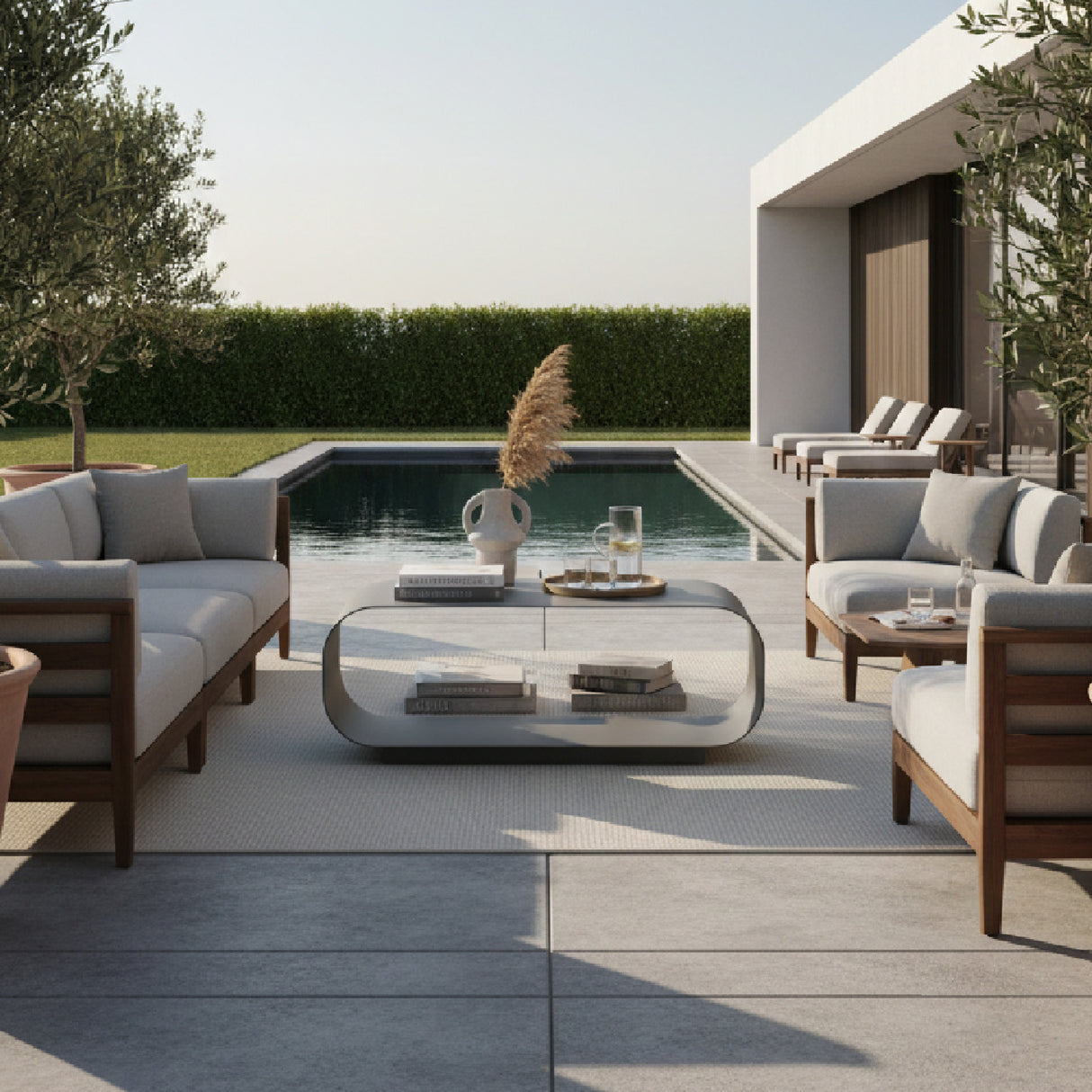   Gray Aluminum Outdoor Coffee Table | Oroa.com