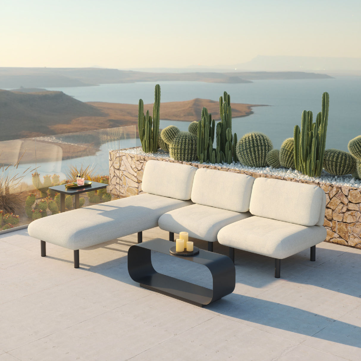   Gray Aluminum Outdoor Coffee Table | Oroa.com