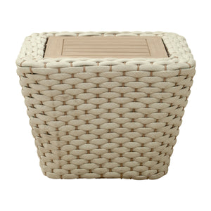   White Woven Square Outdoor Coffee Table | Oroa.com