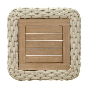   White Woven Square Outdoor Coffee Table | Oroa.com
