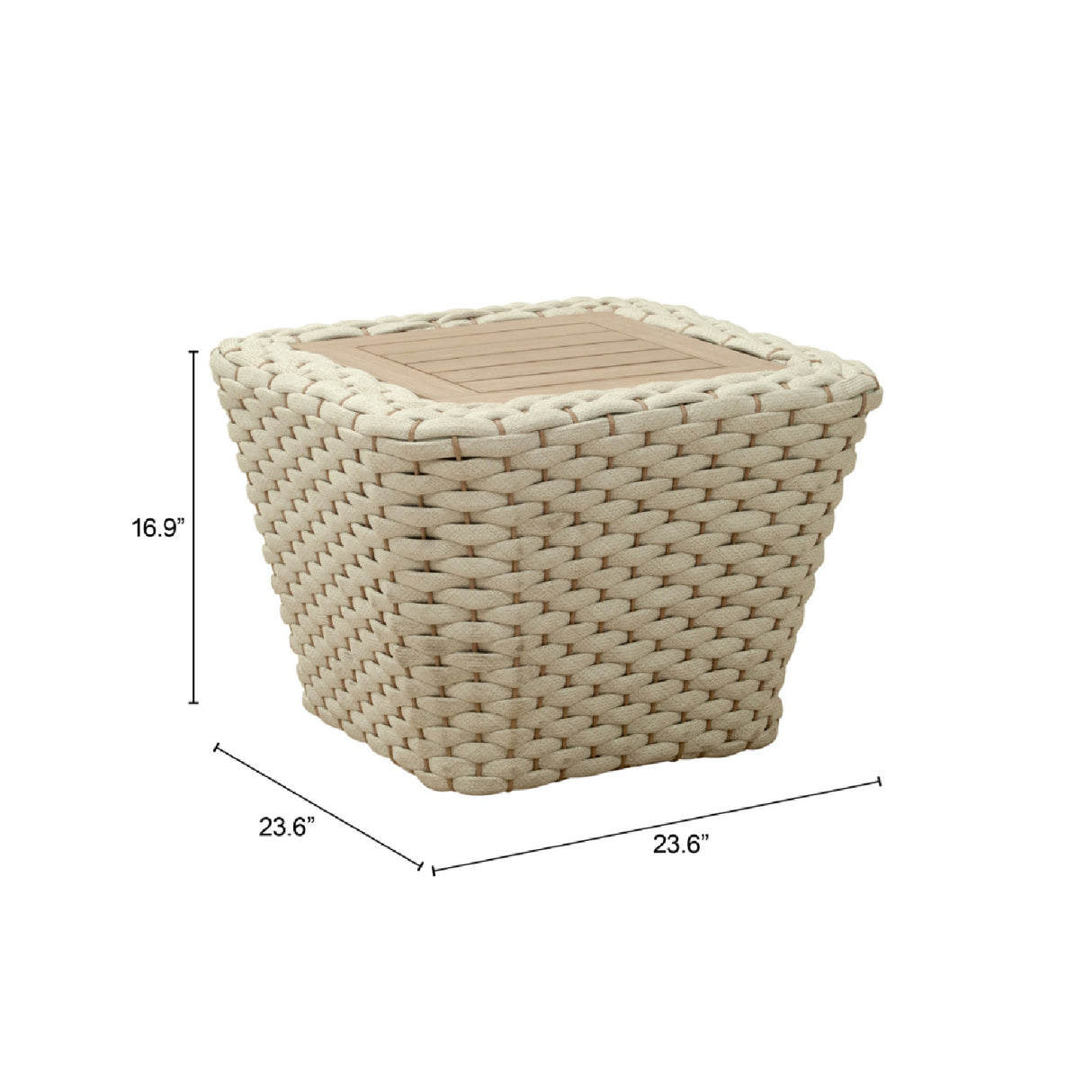   White Woven Square Outdoor Coffee Table | Oroa.com