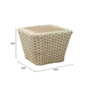  White Woven Square Outdoor Coffee Table | Oroa.com
