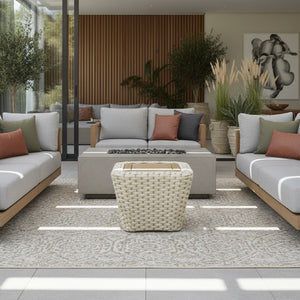   White Woven Square Outdoor Coffee Table | Oroa.com