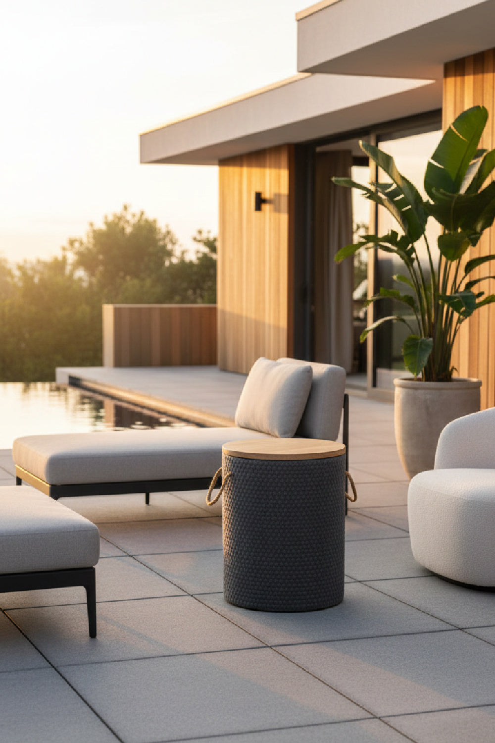   Painted Acacia Wood Outdoor Side Table | Oroa.com