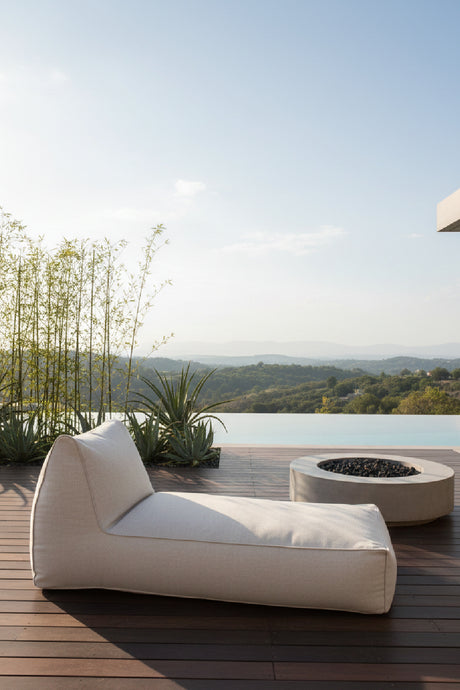   Beige Olefin Outdoor Chaise Lounge | Oroa.com