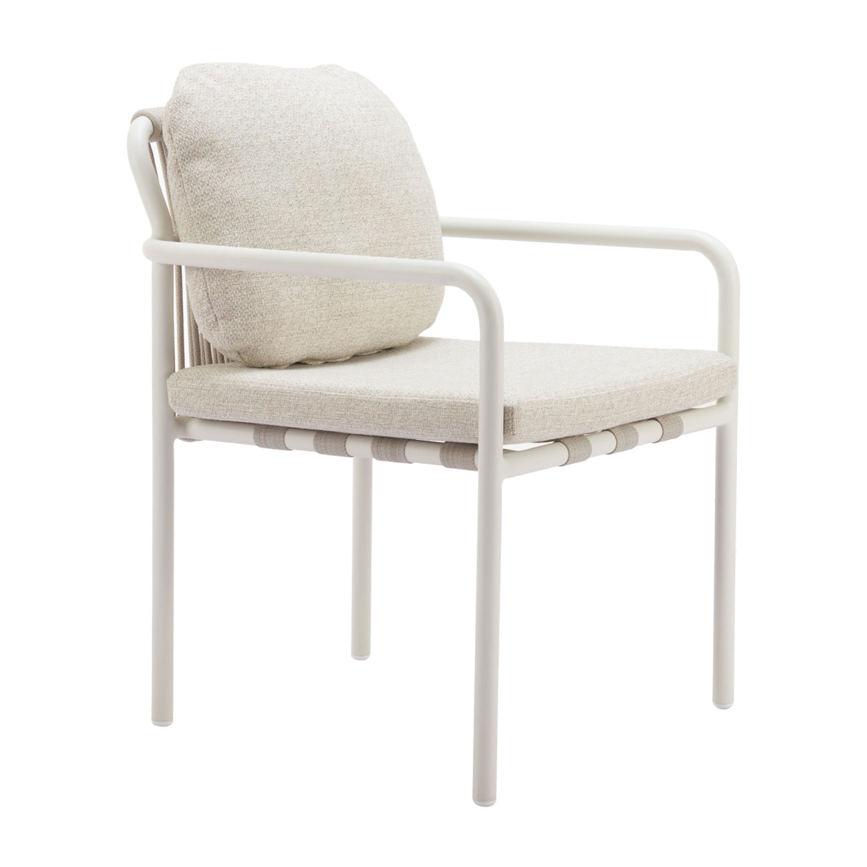   Beige Upholstered Outdoor Dining Chairs (2) | Oroa.com