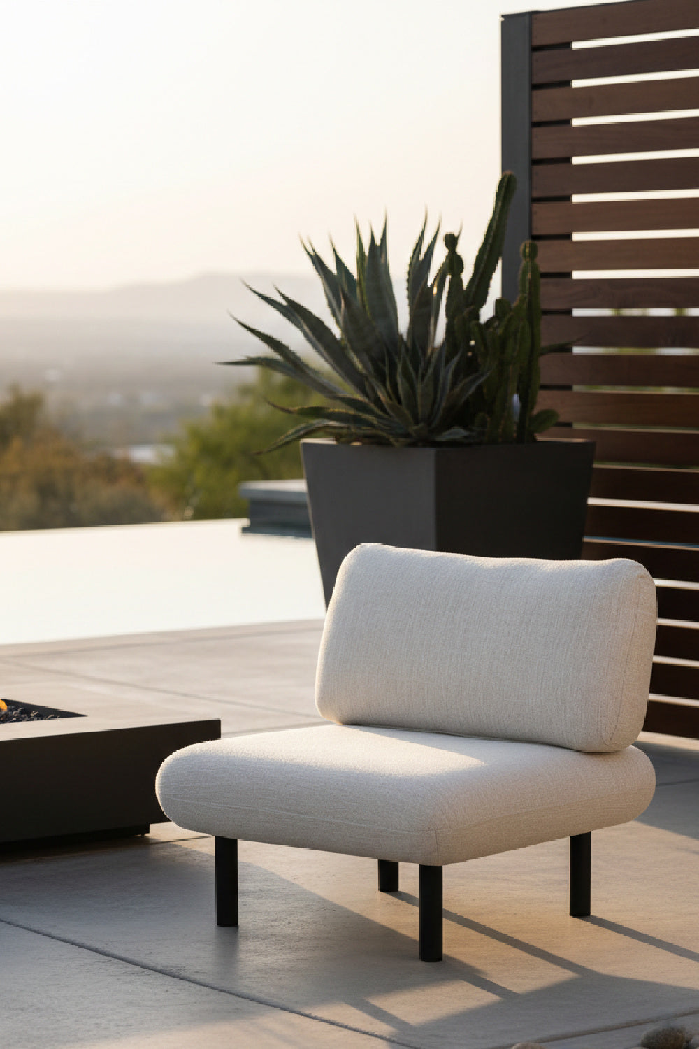   Beige Olefin Outdoor Accent Chair | Oroa.com