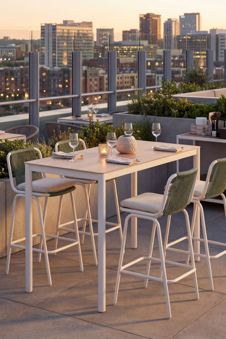   Green Outdoor Bar Stool Set (2) | Oroa.com