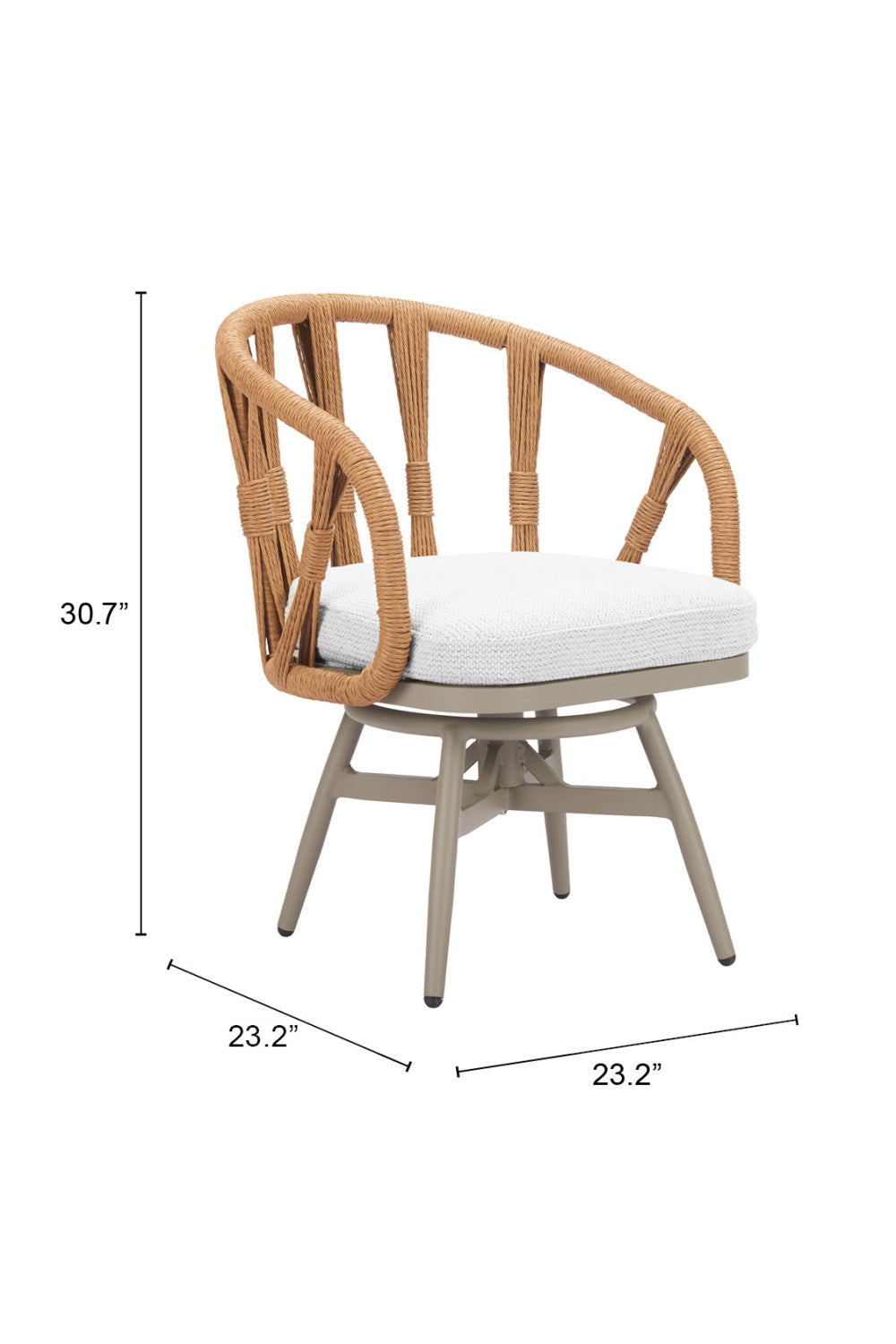   Rattan Weave Swivel Outdoor Dining Chair | Oroa.com