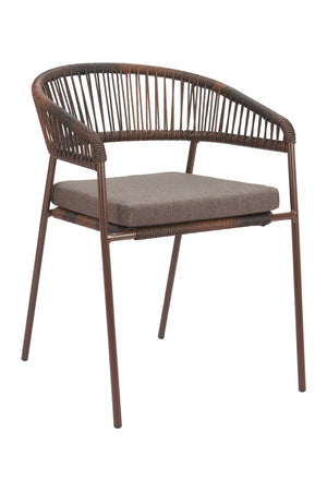  Brown Rattan Outdoor Dining Chairs (2) | Oroa.com