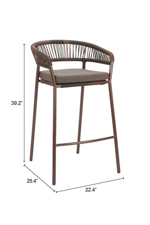   Brown Rattan Outdoor Bar Stools (2) | Oroa.com