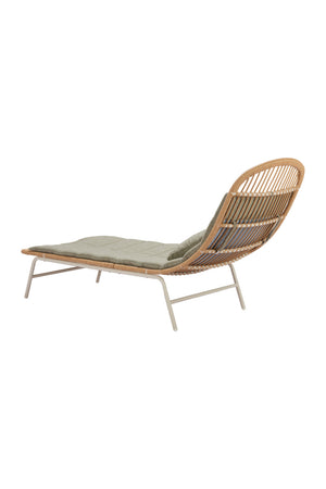  Padded Rattan Weave Outdoor Chaise | Oroa.com