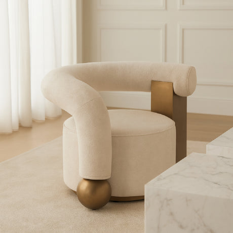   white accent chair with gold accent - www.oroa.com | Oroa.com