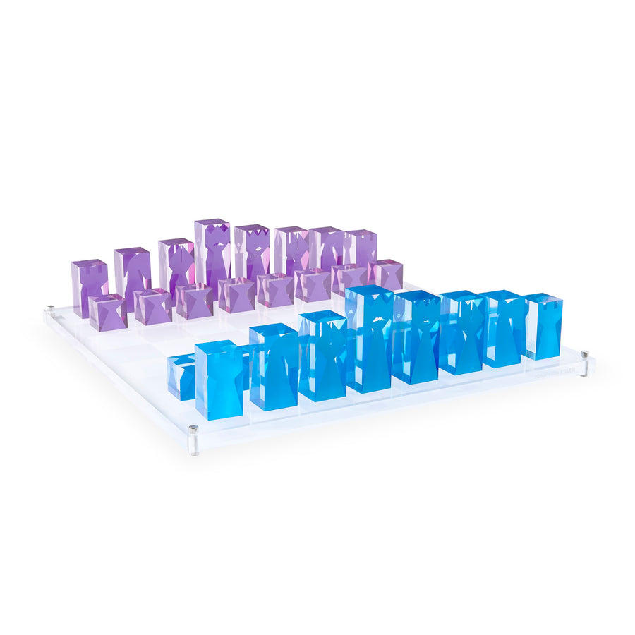   Blue & Purple Acrylic Chess Set | Oroa.com